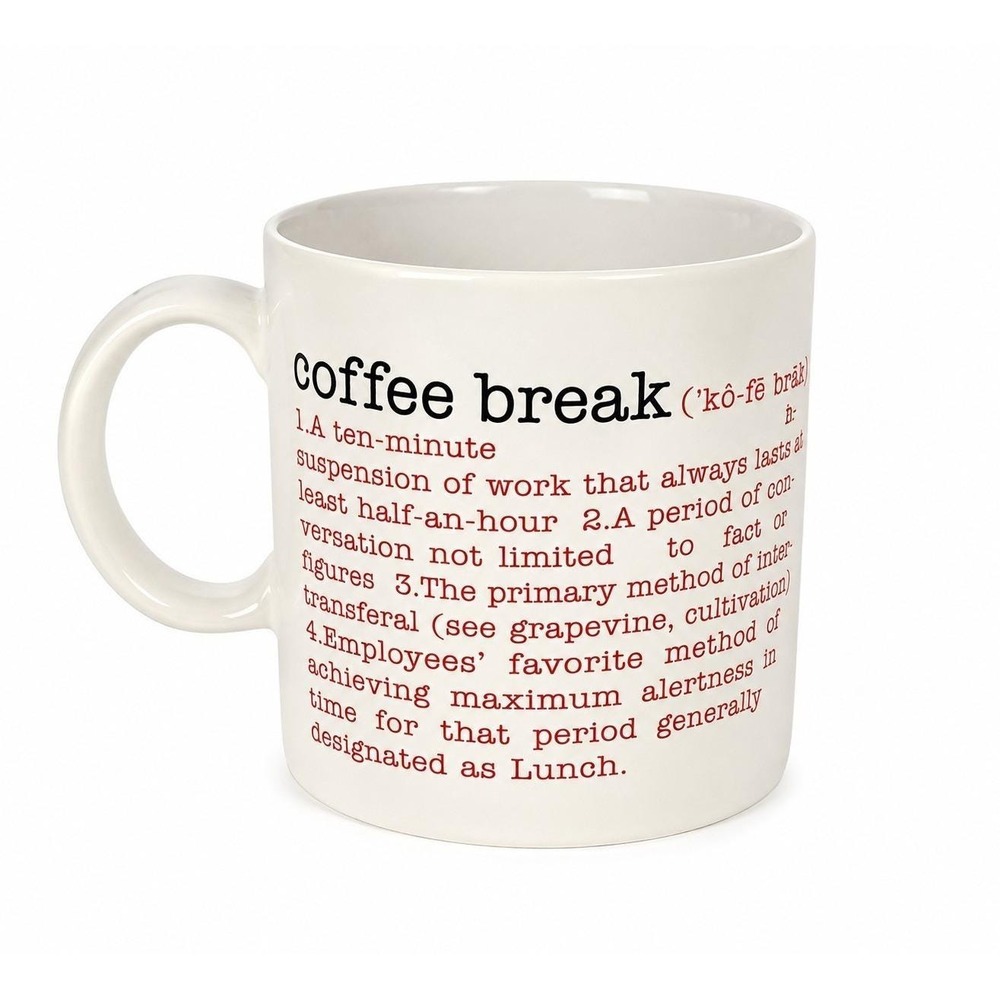 Vintage Hallmark Coffee Break Definition Mug Made in Japan Funny Office Coffee